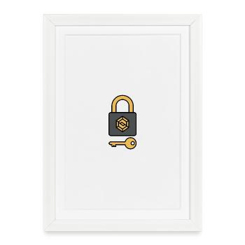Crypto Security | Lock & Key Symbol - Framed poster (27 × 37 cm) - white - Front