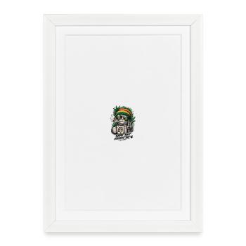 Rasta Cat Coffee Weed Repeat - Framed poster (27 × 37 cm) - white - Front