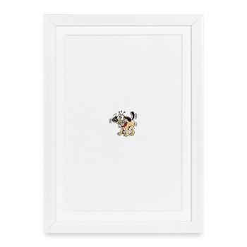 Funny Cartoon Dog Poop Pose Puppy Humor Art - Framed poster (27 × 37 cm) - white - Front