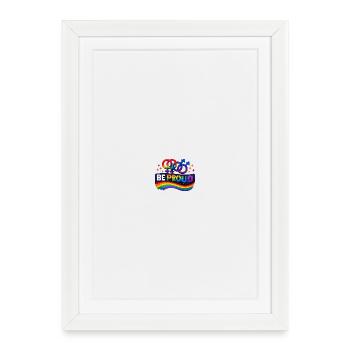 Be Proud Rainbow Pride Emblem - Framed poster (27 × 37 cm) - white - Front