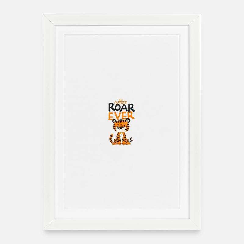 Cute Tiger Roar Forever Artwork - Framed poster (27 × 37 cm) - white