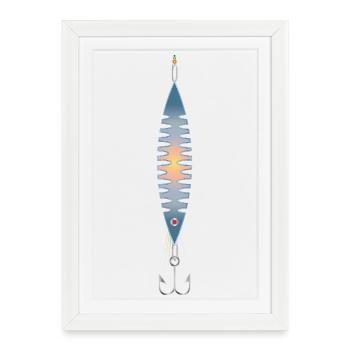 Colorful Fantasy Fishing Lure with Fish Hook - Framed poster (27 × 37 cm) - white - Front