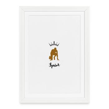Sprint Silhouette - Framed poster (27 × 37 cm) - white - Front
