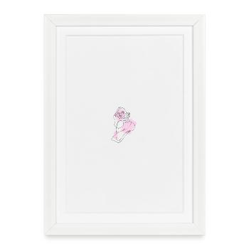 Femme en rose - Affiche encadrée (27 × 37 cm) - blanc - Devant