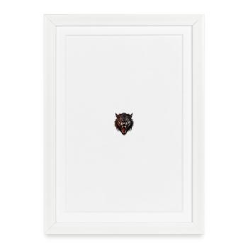 Wolf Attack Feuerblick - Framed poster (27 × 37 cm) - white - Front