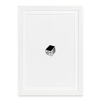 Stack of books - Framed poster (27 × 37 cm) - white - Front