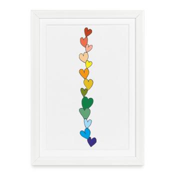 heart chain colorful - Framed poster (27 × 37 cm) - white - Front