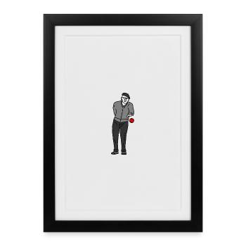 Petanque Spieler Linkshänder - Gerahmtes Poster (27 × 37 cm) - Schwarz - Vorne
