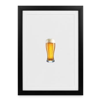 Craft Beer Glass Design Beer Glass Beer - Framed poster (27 × 37 cm) - black - Front