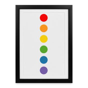Rondes arc-en-ciel - Affiche encadrée (27 × 37 cm) - noir - Devant