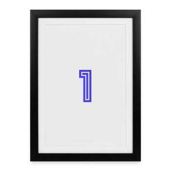 1. 1 AN. 1er ANNIVERSAIRE. ANNIVERSAIRE 1 AN - Affiche encadrée (27 × 37 cm) - noir - Devant