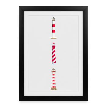 Lighthouses, Scotland, Zeeland, Hamburg - Framed poster (27 × 37 cm) - black - Front