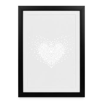 Heart explosion white - Framed poster (27 × 37 cm) - black - Front