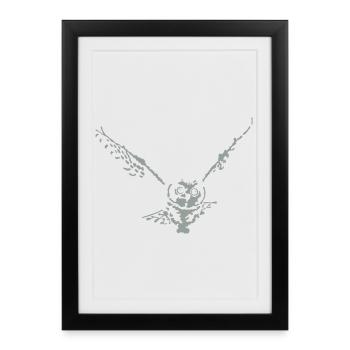 eule - Affiche encadrée (27 × 37 cm) - noir - Devant