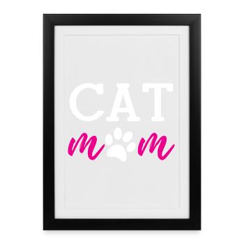 Cat Mom - Framed poster (27 × 37 cm) - black - Front