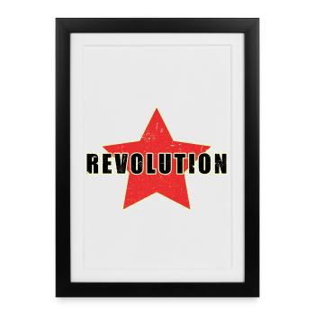 révolution de l'étoile rouge - Affiche encadrée (27 × 37 cm) - noir - Devant
