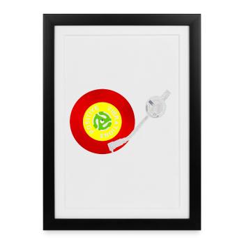 Positive Vibrations Red Gold Green Vinyl Record - Framed poster (27 × 37 cm) - black - Front