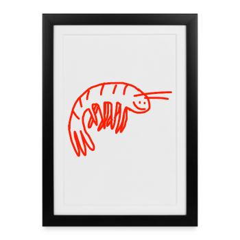 Crevette - Affiche encadrée (27 × 37 cm) - noir - Devant