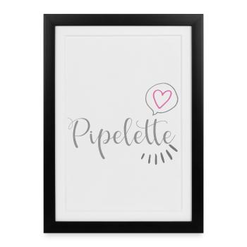 Pipelette Coeur Chic - Affiche encadrée (27 × 37 cm) - noir - Devant