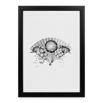 Japonais Florilège Japonais Bonsai - Affiche encadrée (27 × 37 cm) - noir - Devant