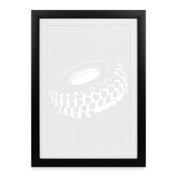 strongman symbol tire present tire tractor icon - Framed poster (27 × 37 cm) - black - Front