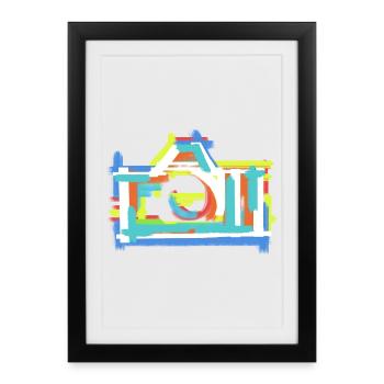 Colorful Vintage Abstract Art Painting Creative - Framed poster (27 × 37 cm) - black - Front
