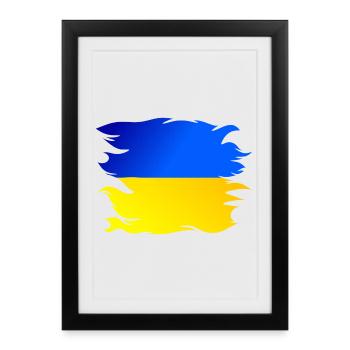 Drapeau de l’Ukraine Drapeau - Affiche encadrée (27 × 37 cm) - noir - Devant