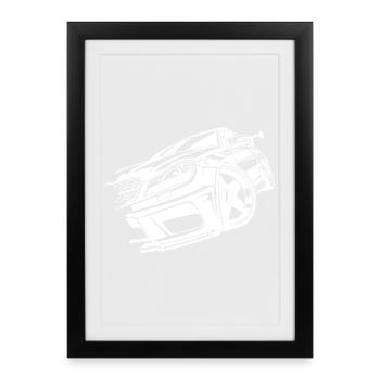 Amateurs de voitures De sport Voiture Racer Pilotes - Affiche encadrée (27 × 37 cm) - noir - Devant