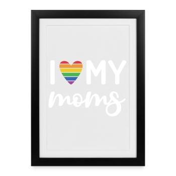 J’aime mes mamans - Affiche encadrée (27 × 37 cm) - noir - Devant