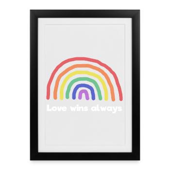 Déclaration d’amour arc-en-ciel Paix Paix mondiale - Affiche encadrée (27 × 37 cm) - noir - Devant