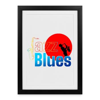 JAZZ BLUES MUSIC LOVERS - Framed poster (27 × 37 cm) - black - Front