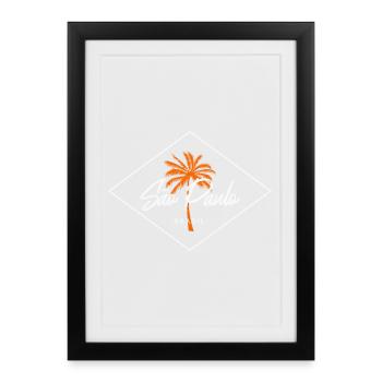 Sao Paulo Palm Logo - Framed poster (27 × 37 cm) - black - Front