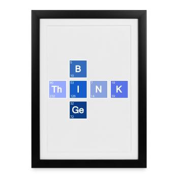 Think Big (Blue) - Framed poster (27 × 37 cm) - black - Front