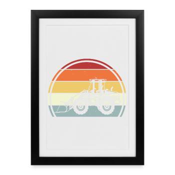 Excavatrice - Affiche encadrée (27 × 37 cm) - noir - Devant