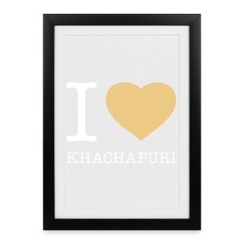 J’ADORE Khachapuri - Affiche encadrée (27 × 37 cm) - noir - Devant