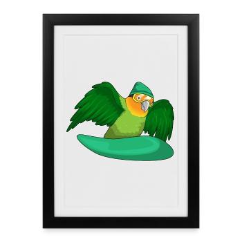 Snowboardeur Parrot Snowboard - Affiche encadrée (27 × 37 cm) - noir - Devant