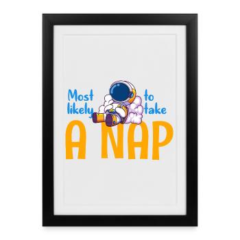 Les plus susceptibles de faire une sieste - Affiche encadrée (27 × 37 cm) - noir - Devant