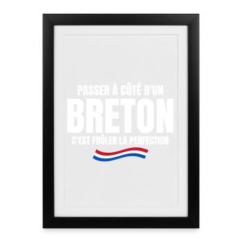 Bretagne, Bretagne humour, je suis Breton - Affiche encadrée (27 × 37 cm) - noir - Devant