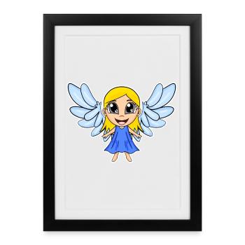 Ailes de fille d’ange - Affiche encadrée (27 × 37 cm) - noir - Devant