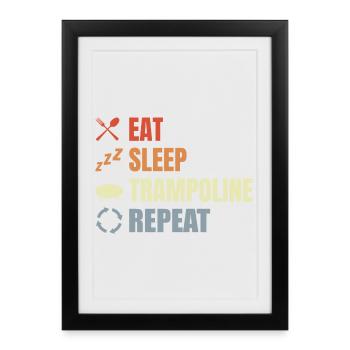 Routine de saut de trampoline - Affiche encadrée (27 × 37 cm) - noir - Devant