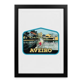 boat from Moliceiros to Aveiro, Portugal - Framed poster (27 × 37 cm) - black - Front