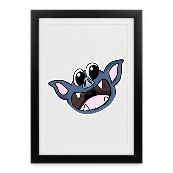 Bat head - Framed poster (27 × 37 cm) - black - Front