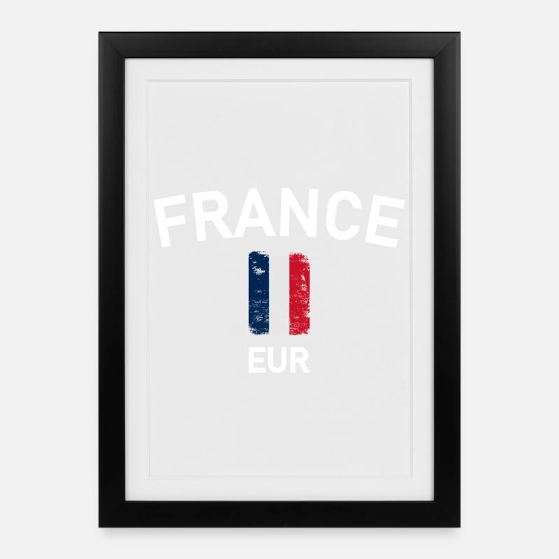 Frankreich-Bogen mit Trikoloreflagge - Gerahmtes Poster (27 × 37 cm) - Schwarz