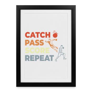 Handball Techniques - Framed poster (27 × 37 cm) - black - Front