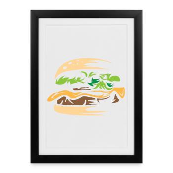 burgers delicious food homemade bistro healthy - Framed poster (27 × 37 cm) - black - Front