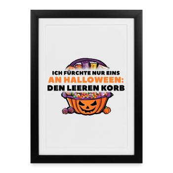 Halloween Print für einen vollen Korb - Gerahmtes Poster (27 × 37 cm) - Schwarz - Vorne
