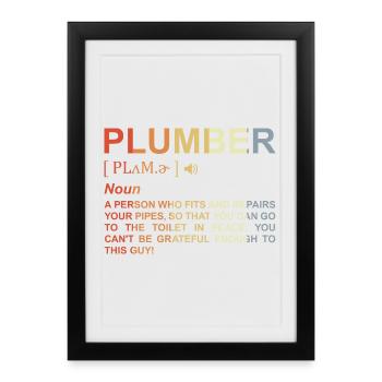 Terme de plombier - Affiche encadrée (27 × 37 cm) - noir - Devant