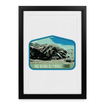 Pyrenees Landscape Escutcheon: Authentic Nature - Framed poster (27 × 37 cm) - black - Front