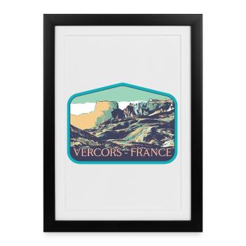 Parc naturel regional Vercors : Nature Majestueuse - Affiche encadrée (27 × 37 cm) - noir - Devant