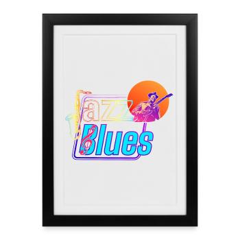 Jazz and Blues Music | Feel The Music - Framed poster (27 × 37 cm) - black - Front